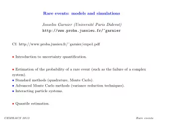 Rare events: models and simulations  Josselin Garnier (Universit  e Paris Diderot)