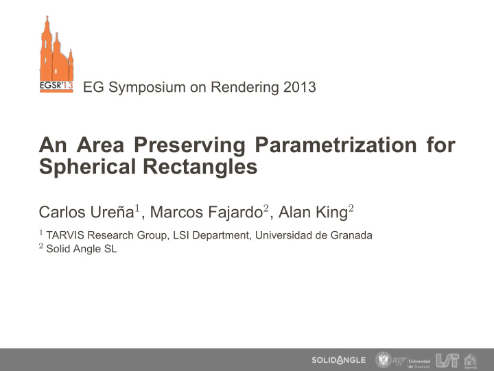 an area preserving parametrization for spherical