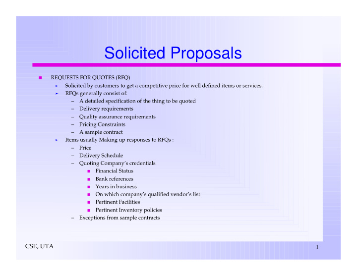 solicited proposals