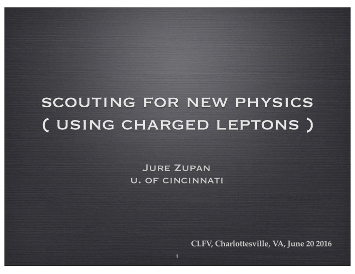 scouting for new physics using charged leptons