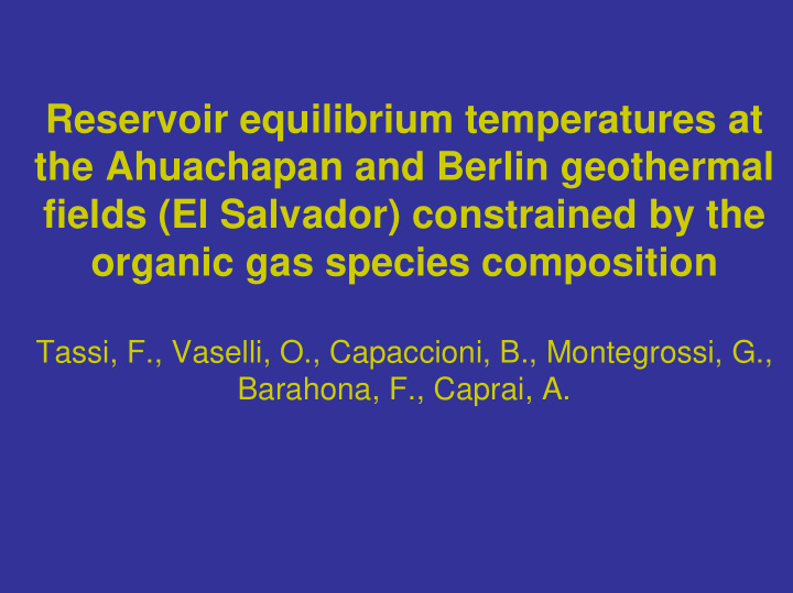 reservoir equilibrium temperatures at the ahuachapan and