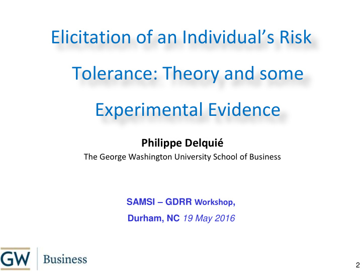 elicitation of an individual s risk
