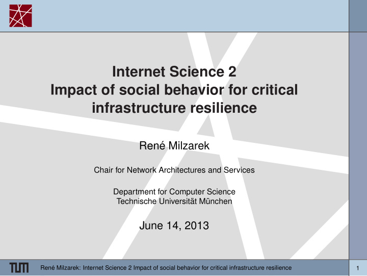 internet science 2 impact of social behavior for critical