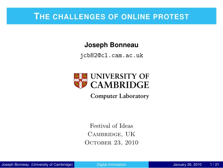 the dream of online protest