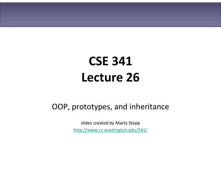 cse 341 lecture 26