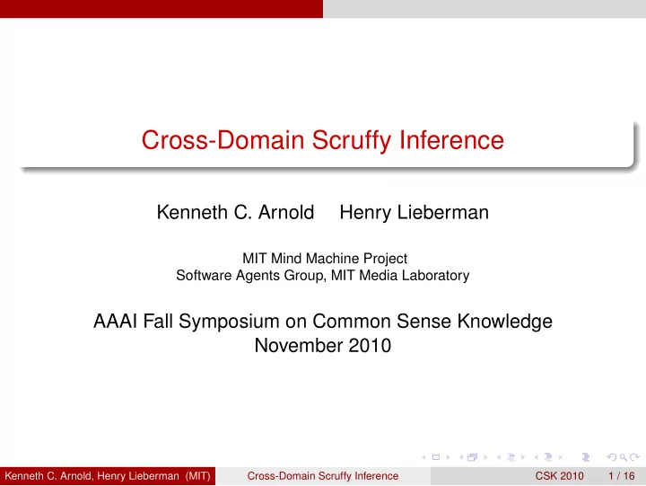 cross domain scruffy inference