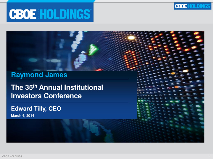 raymond james the 35 th annual institutional investors
