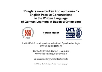 Burglars were broken into our house. -  English Passive Constructions  in the Written