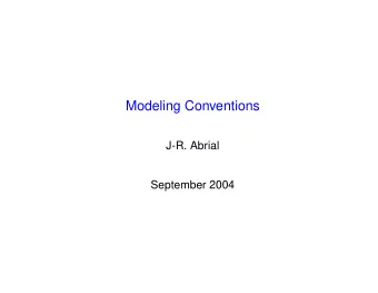 Modeling Conventions  J-R. Abrial  September 2004  Structure of a Model  - List of Sets