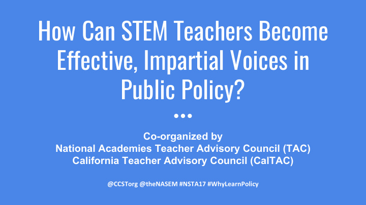 how can stem teachers become effective impartial voices