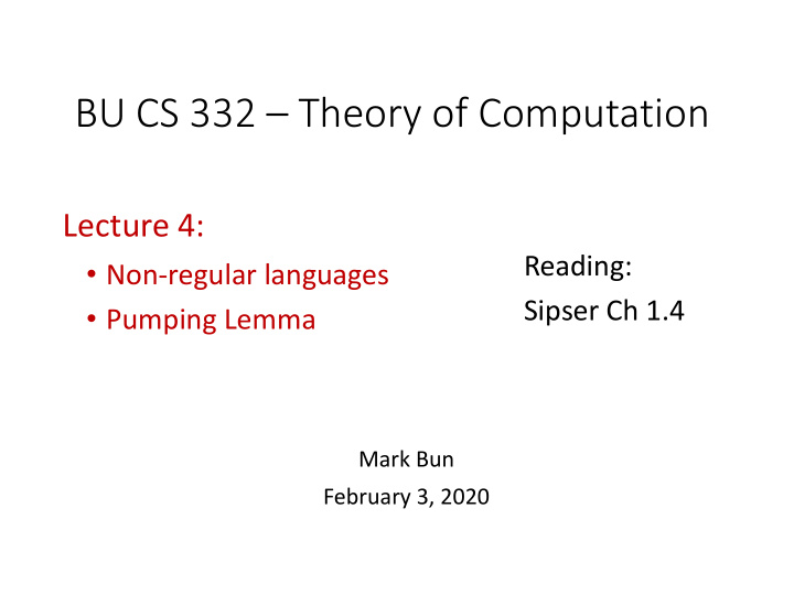 bu cs 332 theory of computation