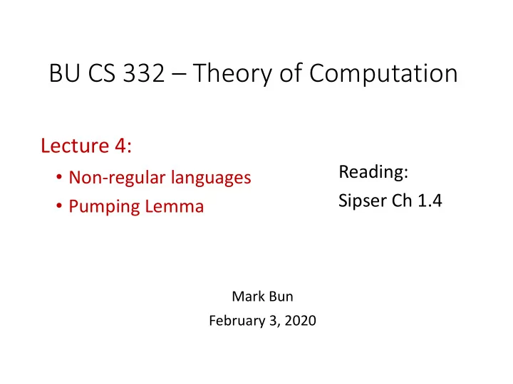 bu cs 332 theory of computation