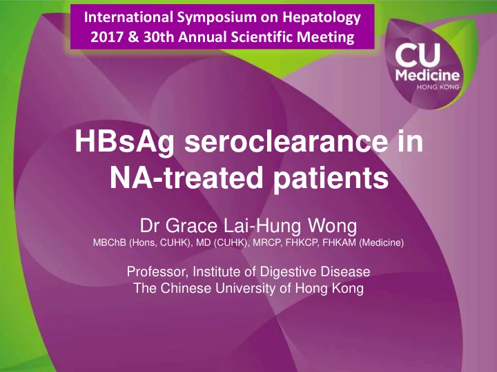 hbsag seroclearance in na treated patients