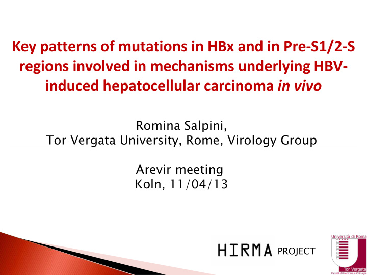 key patterns of mutations in hbx and in pre s1 2 s