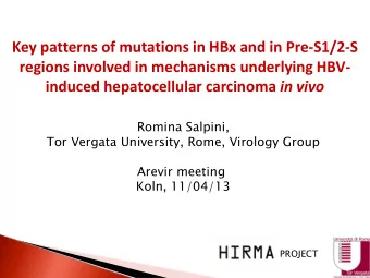 Key patterns of mutations in HBx and in Pre-S1/2-S  regions involved in mechanisms underlying HBV-