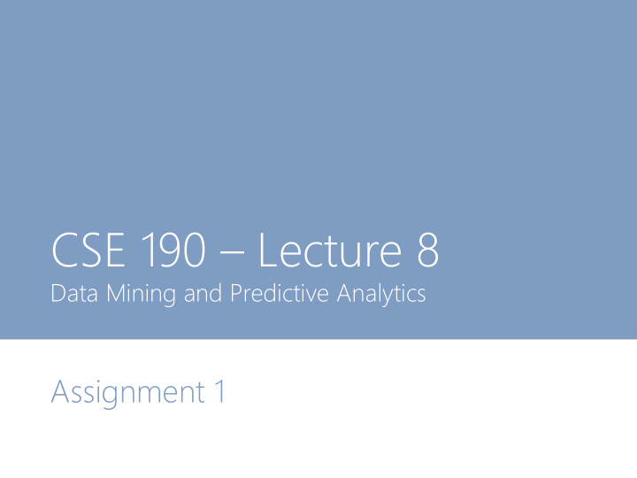 cse 190 lecture 8