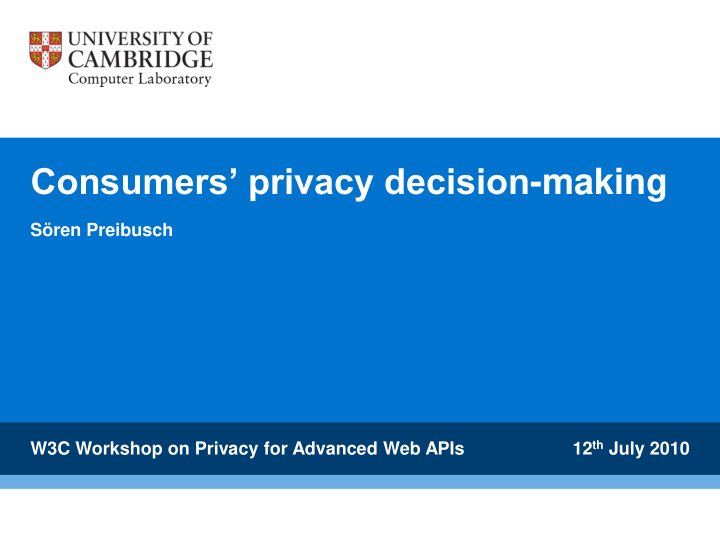 consumers privacy decision making
