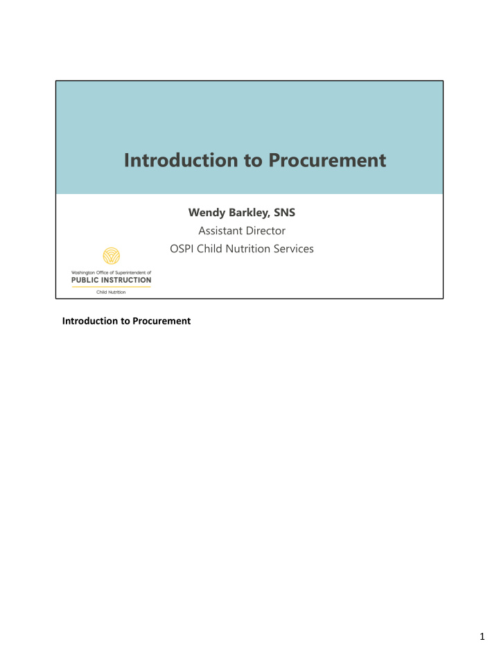 introduction to procurement