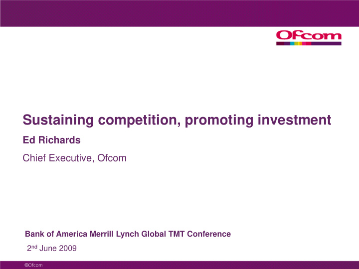 sustaining competition promoting investment
