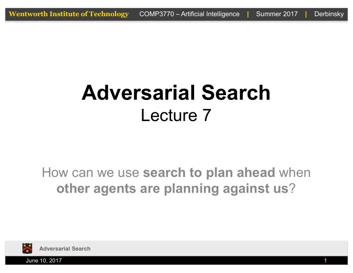 adversarial search