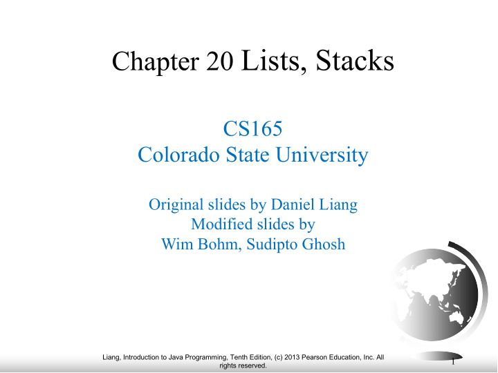 chapter 20 lists stacks