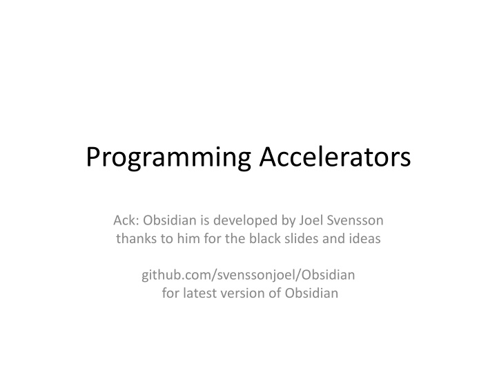 programming accelerators