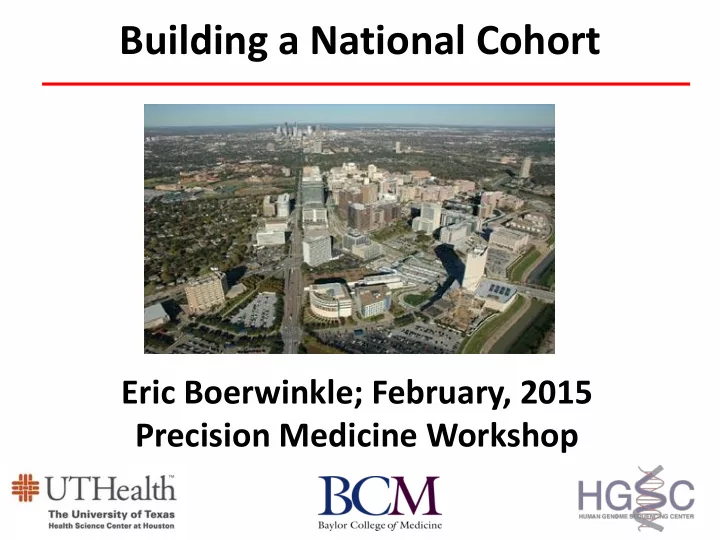 building a national cohort