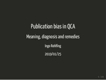Publication bias in QCA  Publication bias in QCA  Publication bias in QCA  Meaning, diagnosis and
