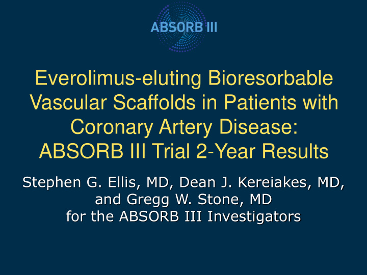 vascular scaffolds in patients with