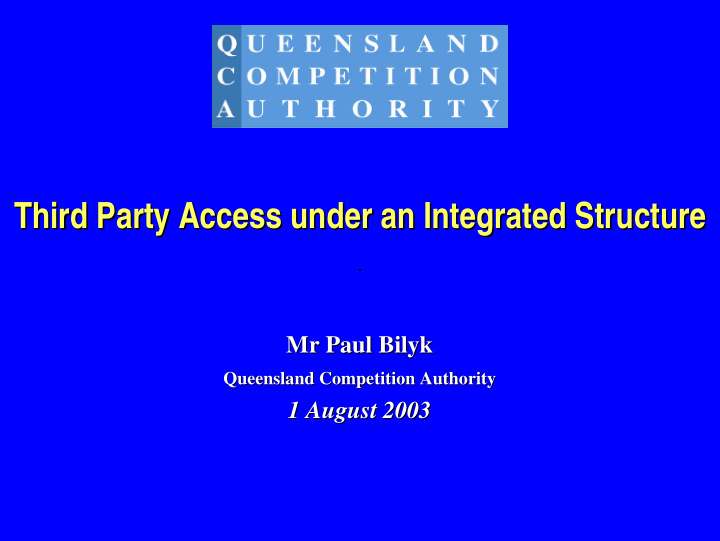 third party access under an integrated structure third
