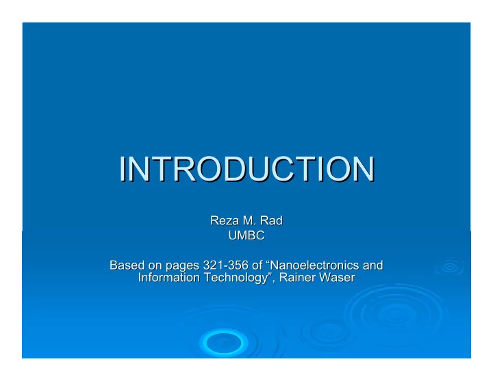 introduction introduction