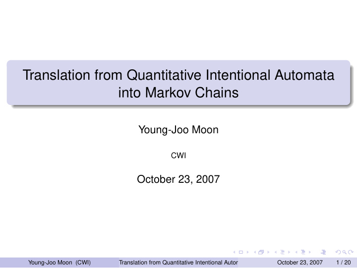 translation from quantitative intentional automata into