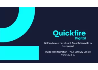 Nathan Lomax |Tech East | Adapt &amp; Innovate to  Stay Ahead  Digital Transformation  Your