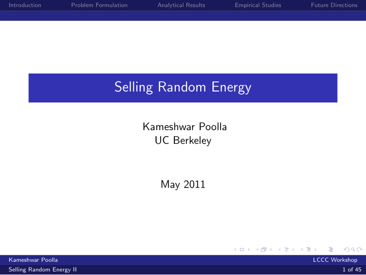 selling random energy