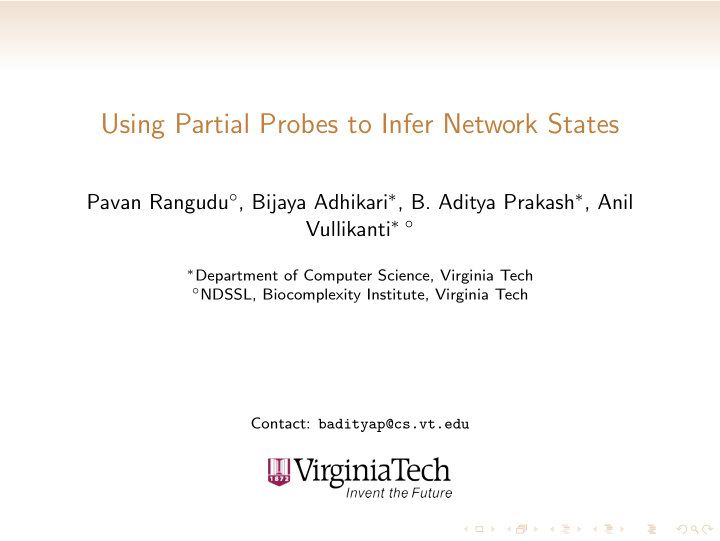 using partial probes to infer network states