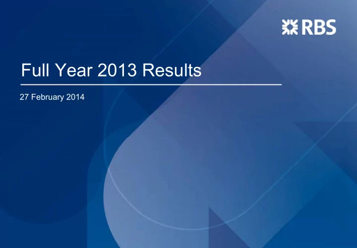 full year 2013 results