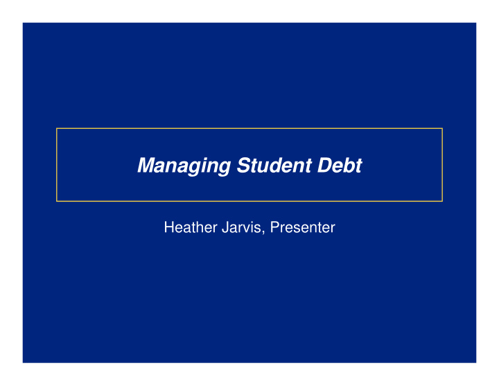 managing student debt