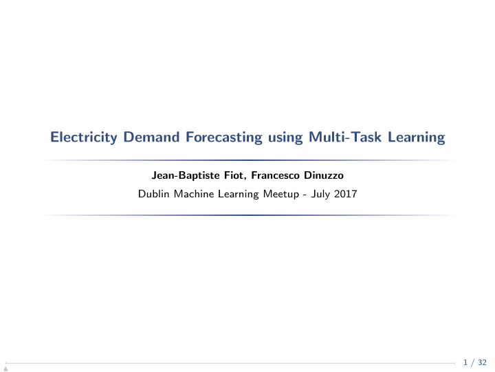 electricity demand forecasting using multi task learning