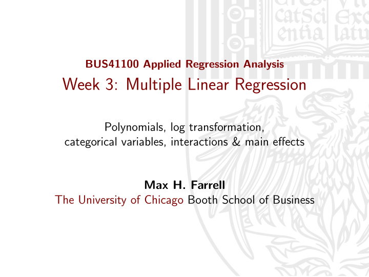 week 3 multiple linear regression
