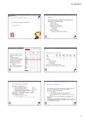 27/10/2017  Department of Veterinary and Animal Sciences  Department of Veterinary and Animal