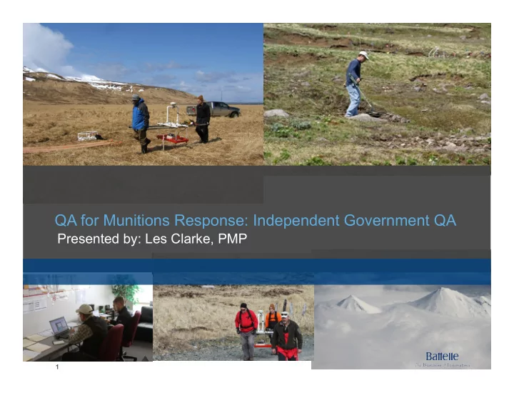 qa for munitions response independent government qa