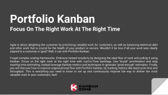Portfolio Kanban  Focus On The Right Work At The Right Time  Agile is about delighting the customer