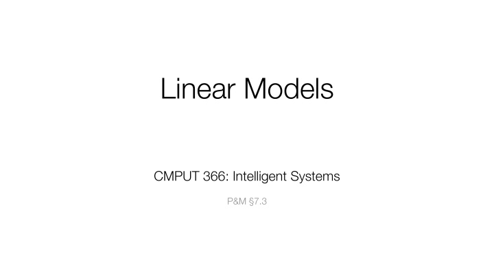 linear models