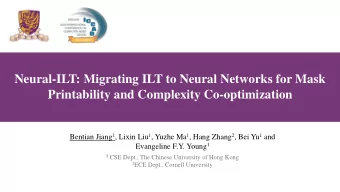 Printability and Complexity Co-optimization Bentian Jiang 1 , Lixin Liu 1 , Yuzhe Ma 1 , Hang Zhang