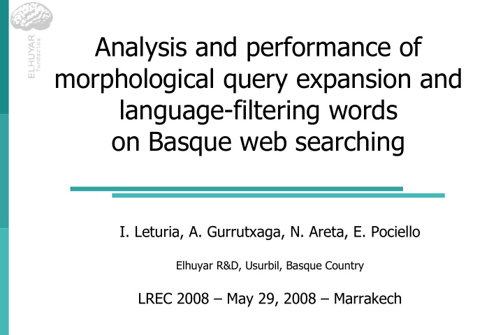 analysis and performance of morphological query expansion
