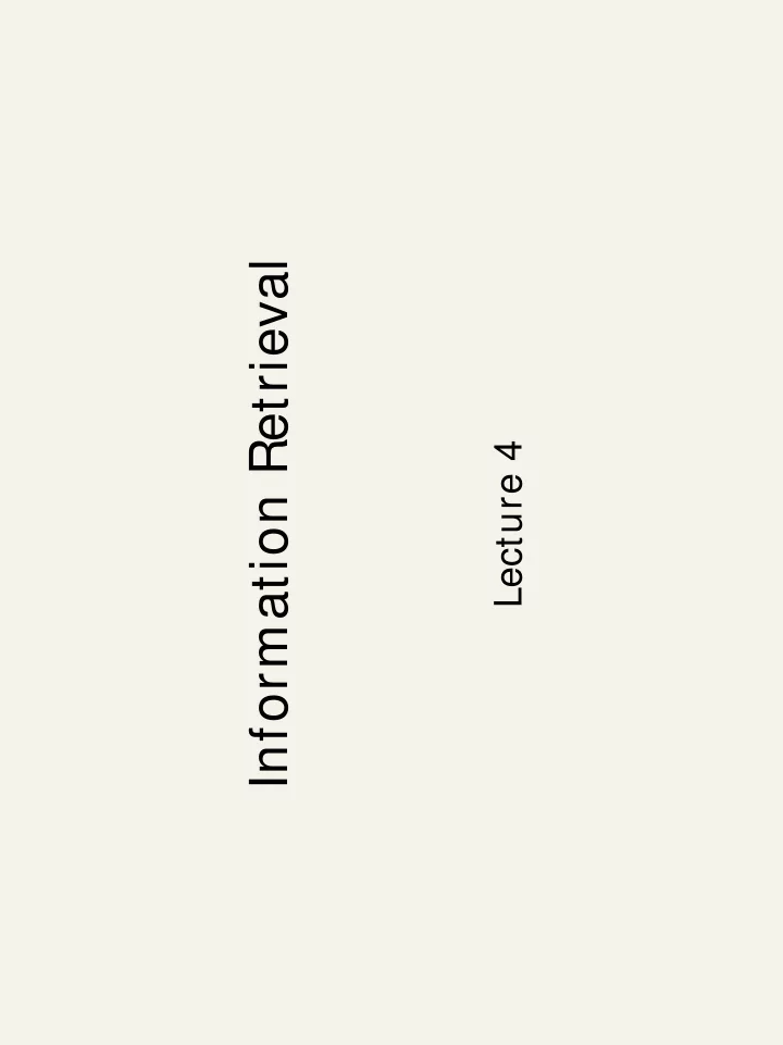 information retrieval