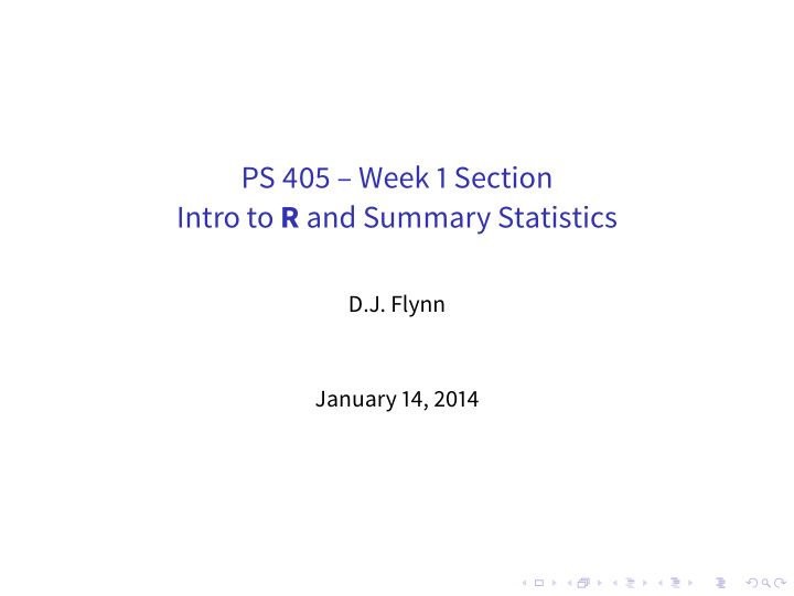ps 405 week 1 section intro to r and summary statistics
