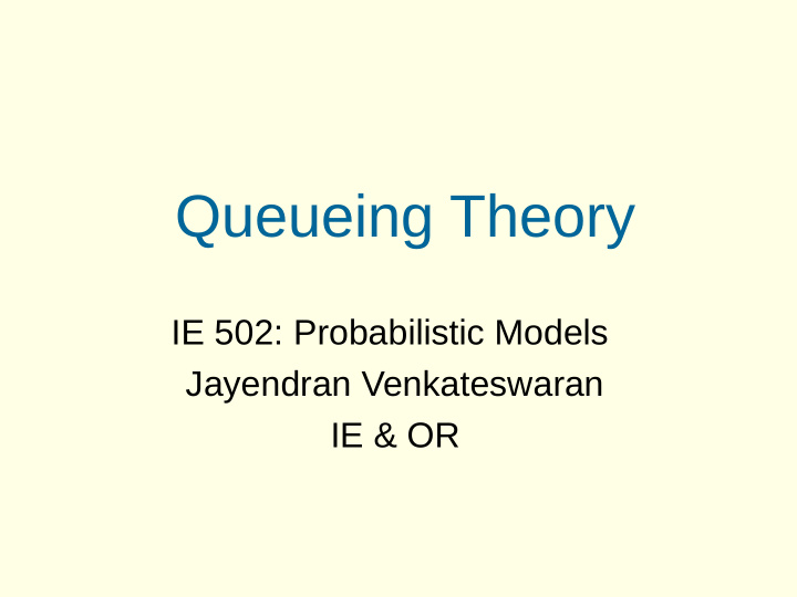 queueing theory