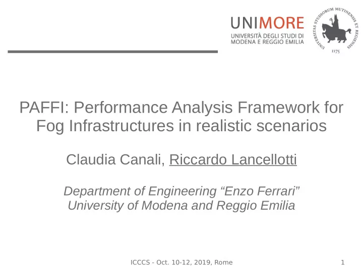 paffi performance analysis framework for fog