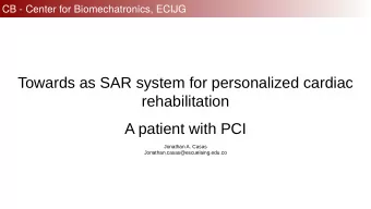 Towards as SAR system for personalized cardiac  rehabilitation  A patient with PCI  Jonathan A.